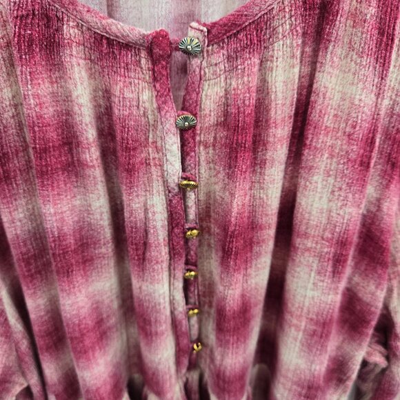 Maeve by Anthropologie pink plaid long sleeve top - Picture 3 of 8